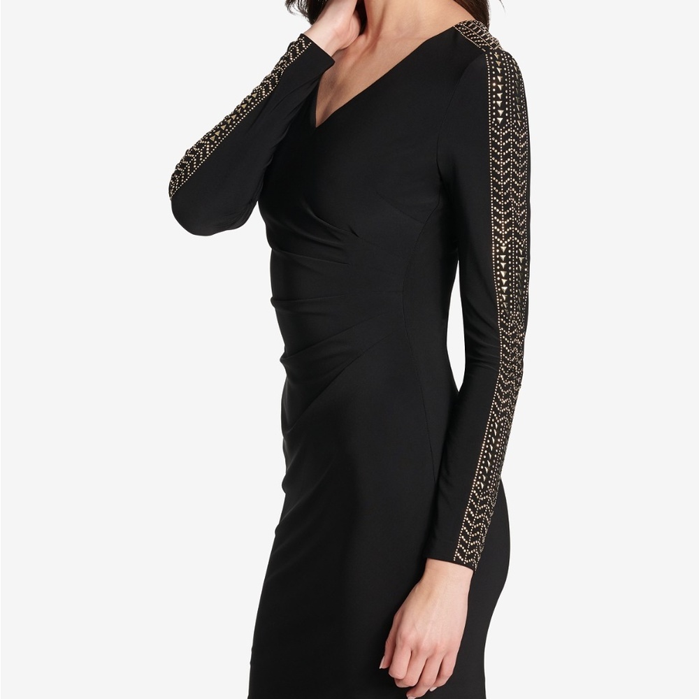 GUESS  Studded Ruched Sheath Dress